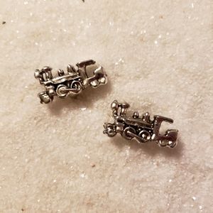 Vintage Train Locomotive Cufflinks Silvertone